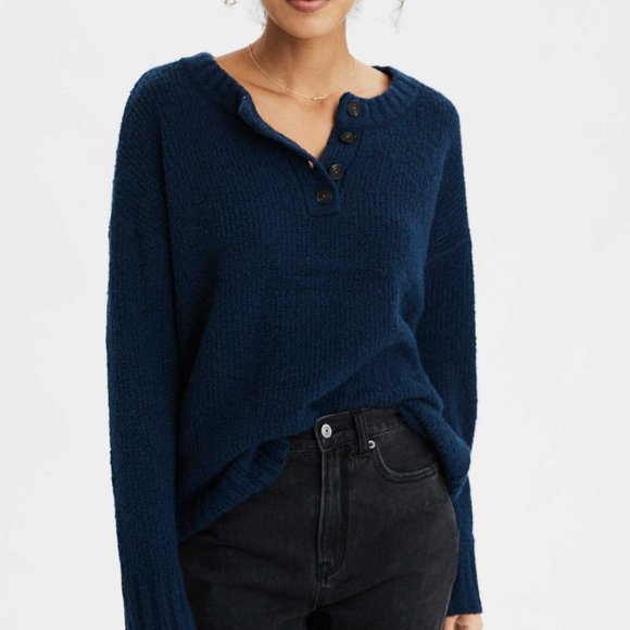 American Eagle Outfitters Sweaters - Cozy Button V-Neck Sweater
